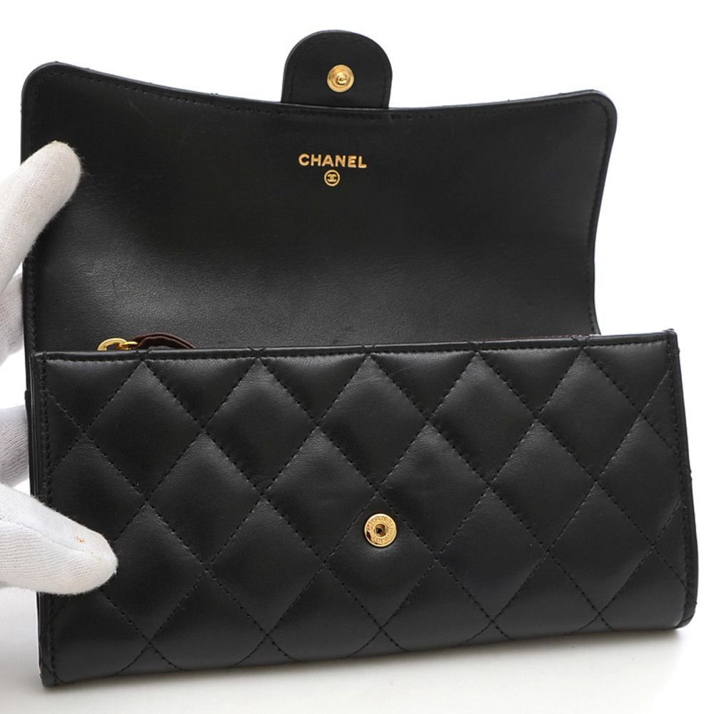 Chanel Matelasse Lambskin Black Long Wallet Handbag - Picture 4 of 7